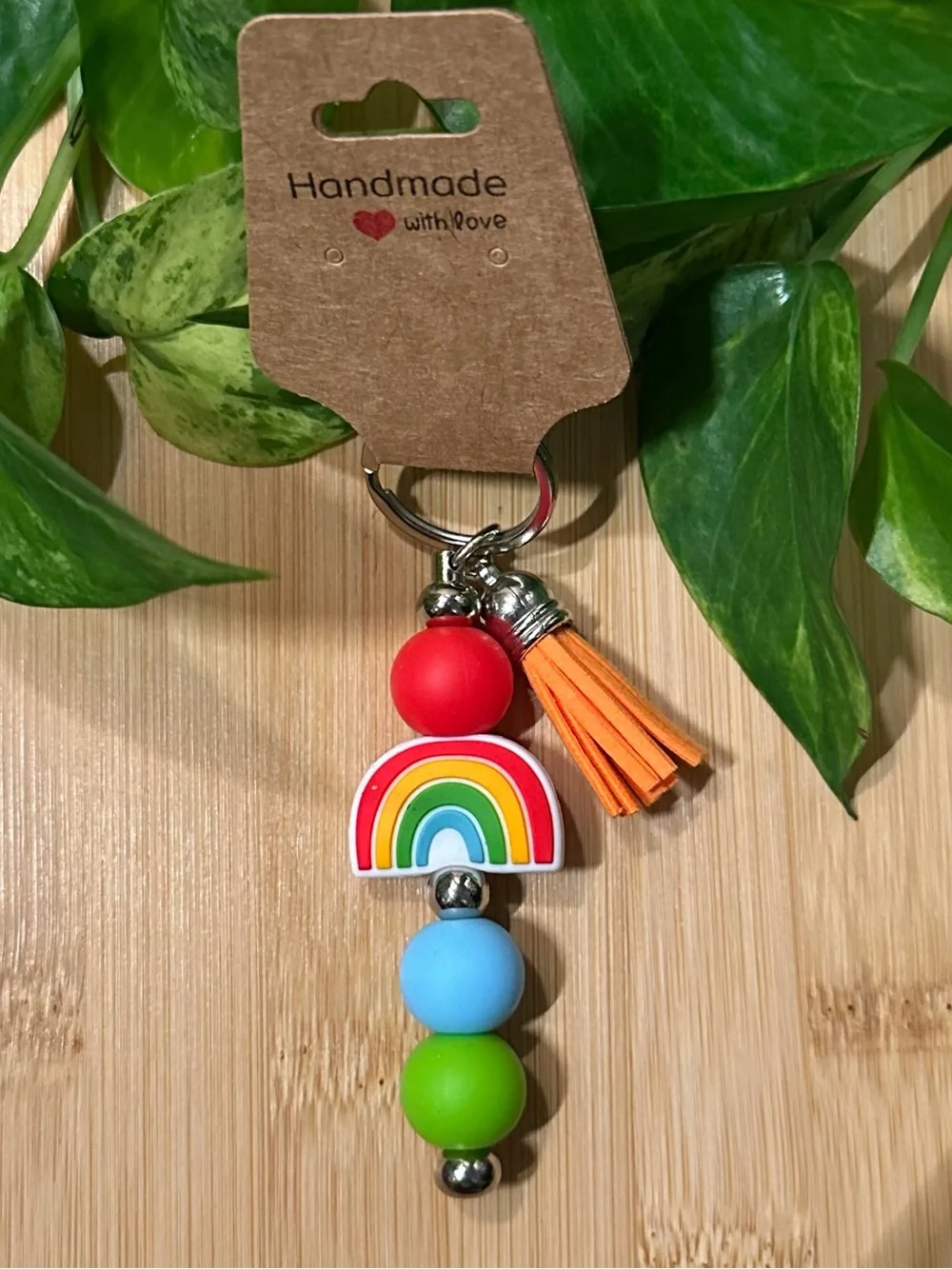Rainbow Keychain 🌈‎ Handmade Silicone Beads | Colorful Gift Idea